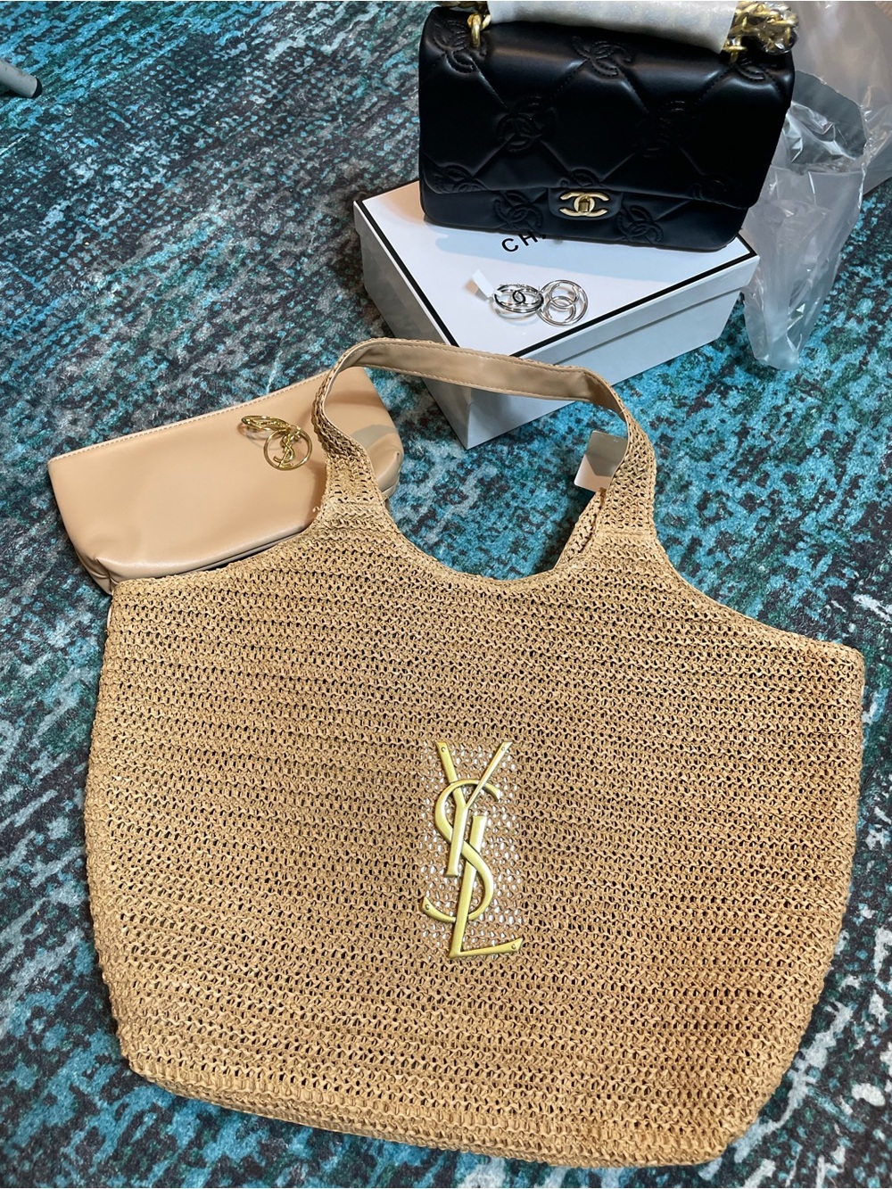 Tan Tote with Gold hardware